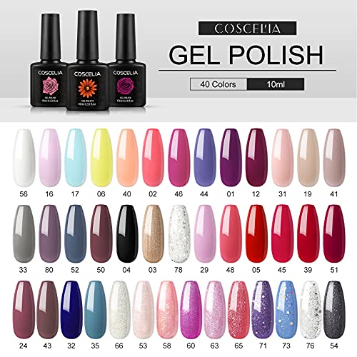 Coscelia 10ml UV Nagellack Farbgel Starter Set -Wähle Sie 10 Farben- Gel Nägel Maniküre Set UV Gel Lacken Set für…