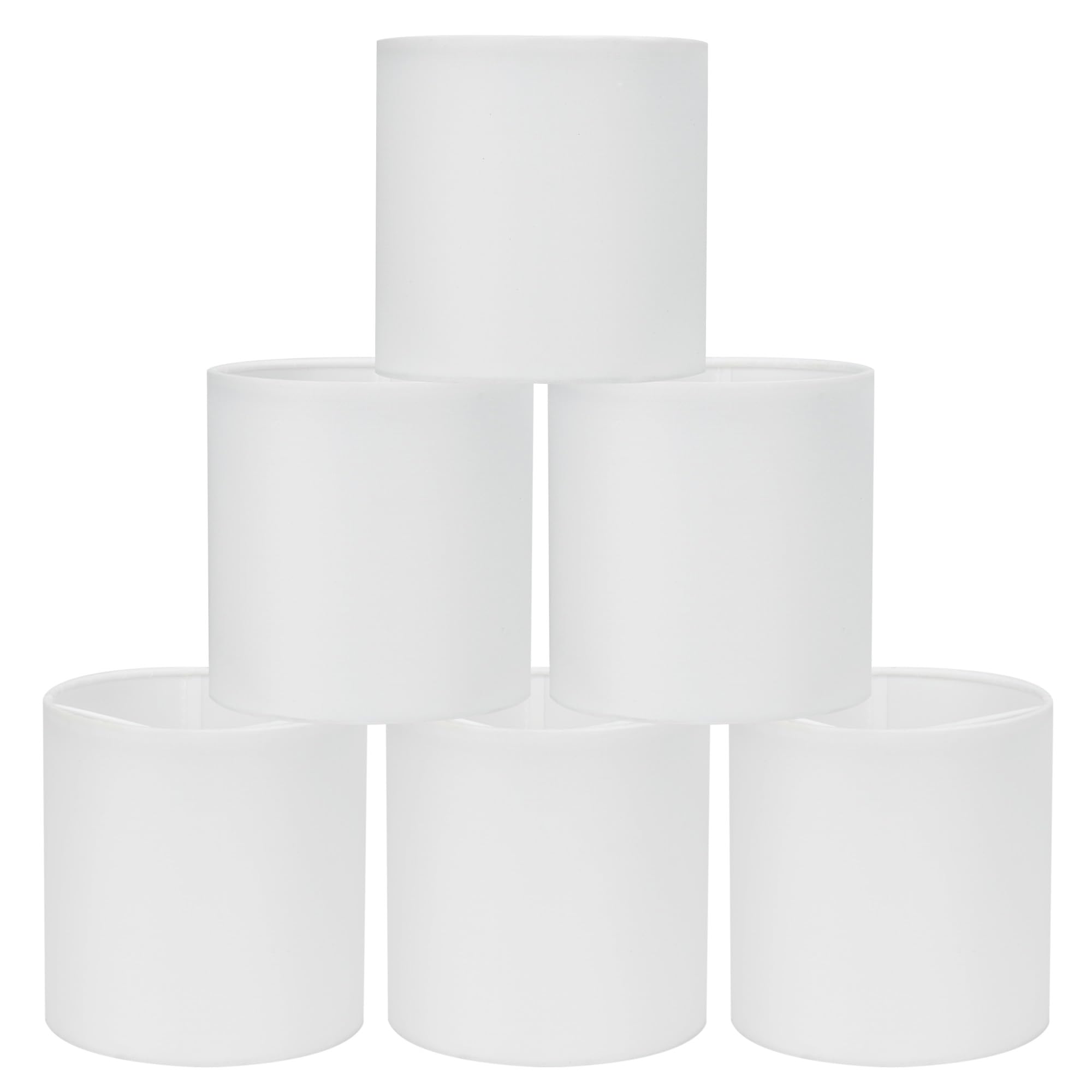 KIKI Lot de 6 abat-jours en tissu à clipser pour ampoule bougie et petite ampoule Blanc cassé 12,7 x 12,7 cm
