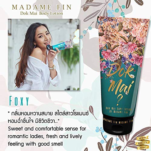 Best Gift Set Thai Famous Popular 3 Colors Dok Mai Body Lotion Madam Fin Classic Perfume Sweet Flower (Red, Purple, Green) 120 Ml. By Madam A #TOP3