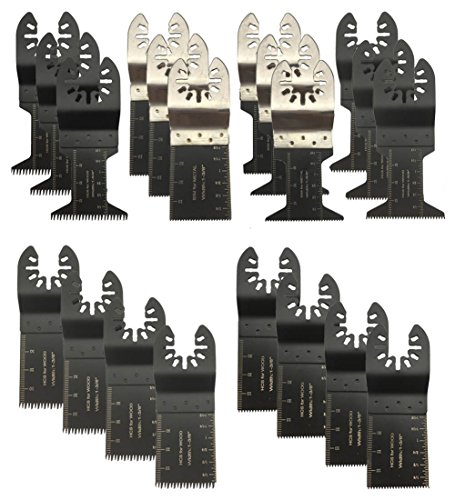 BaiFM 20PCS Wood/Metal Oscillating Multitool Quick Release Saw Blades Fit Fein Multimaster Porter Cable Black & Decker Bosch Dremel Craftsman Ridgid Ryobi Makita Milwaukee Dewalt Rockwell