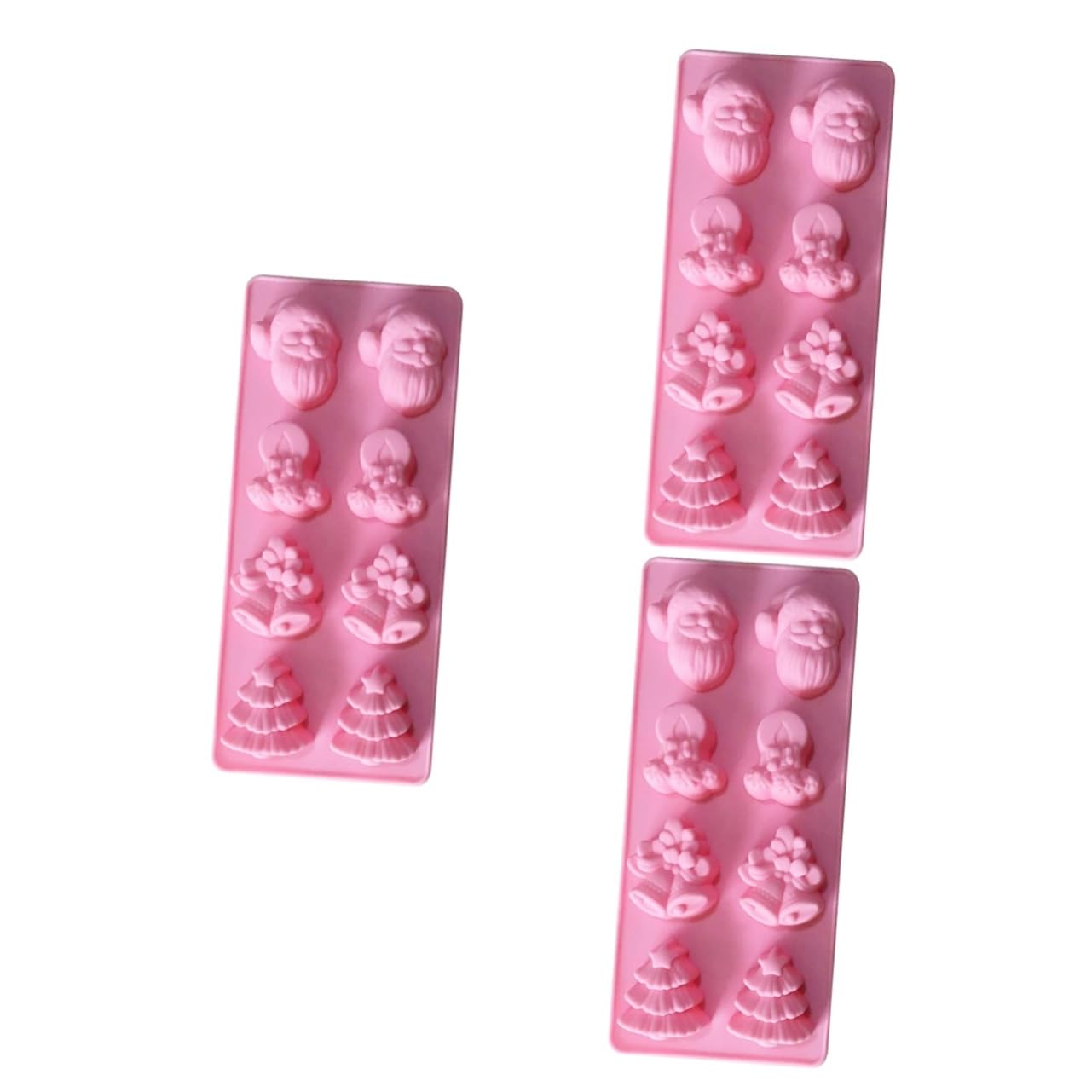 Didiseaon 3 Piezas Temáticas Para Hornear Fondant Pudín Jabón Marco Molde Forma Alrededor Vela Hielo Chocolate Jingle Dibujos Animados Navidad Año Y Sartenes Molde Cráneo De