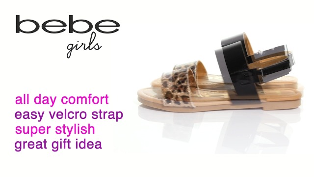 ♡bebe♡ Amazon.com | bebe Girls Sandals - Open Toe Flats with Soft Cushion