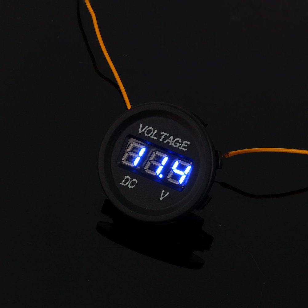 Aramox Woltomierz, samochód motocykl LED DC cyfrowy wyświetlacz woltomierz wodoodporny ZY 12V-24V