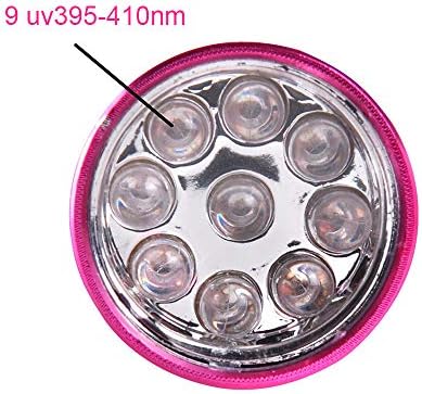 Anself Mini Flash Light for LED UV Gel Curing Lamp Light Handheld Nail Dryer Nail Flashlight 9 LEDs 395nm UV Flashlights Detector for Facial M-ask