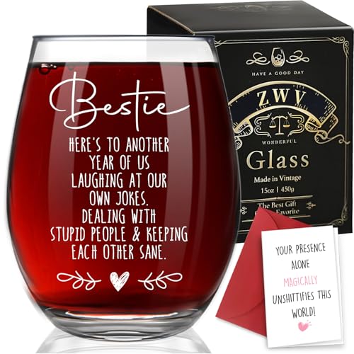 Bestie Wine Glass - Fun Gift for Friends & Girlfriends