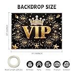 VIP Photography Backdrop 7×5FT, Red Carpet Event Backdrop, Black Gold VIP Crown Star Black Background for Star Catwalks, Movie Award, Cine Film Show, Celebrity Activity Photo Studio Props - Image 2