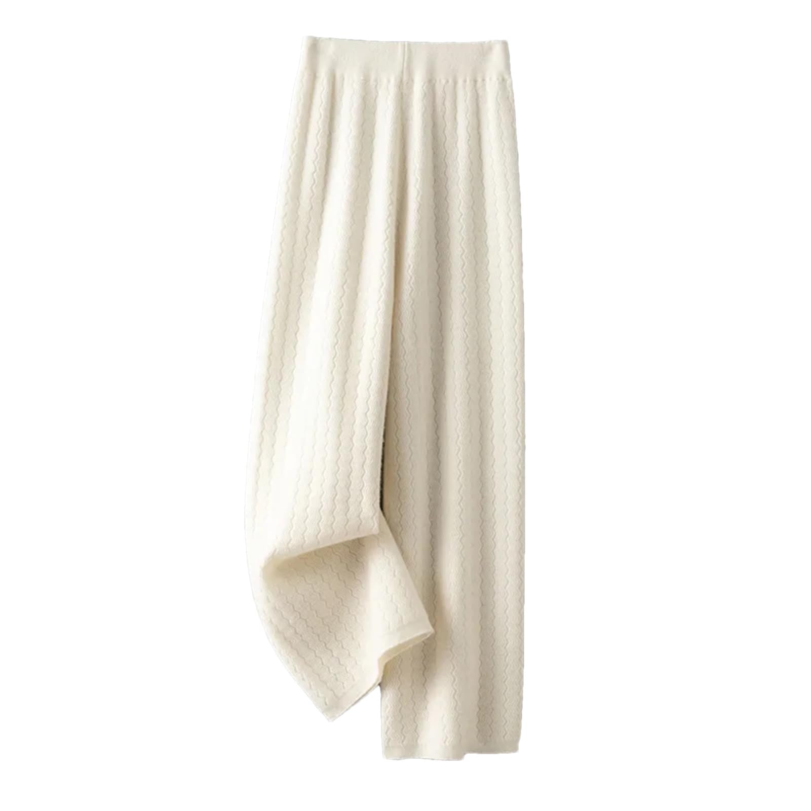 Pantaloni invernali da donna in 100% lana merino, a gamba larga, a vita alta, spessi, a gamba dritta, pantaloni da pavimento