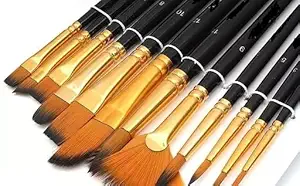 ECLET Art Brush Set for Artists, Painting Brushes Set of 12 Professional Round Pointed Tip Nylon Hair Artist Acrylic Paint Brush for Acrylic/Water Colour/Oil Painting Item 6