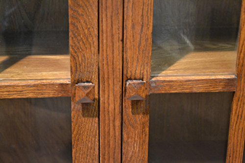 Crafters And Weavers Mission Oak Bookcase With 2 Glass Doors #TOP6