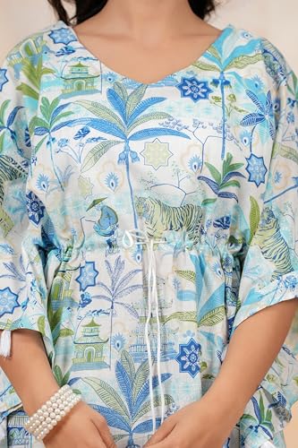 Image of BLOCKS OF INDIA Hand Block Kaftan in Cotton Fabric