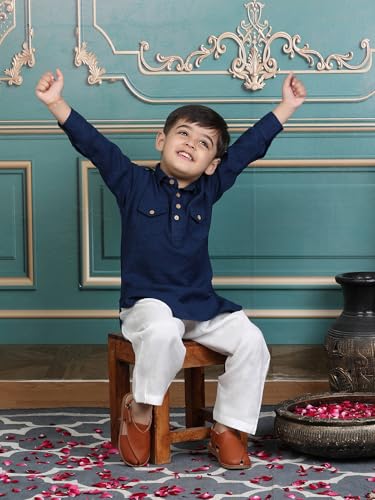 Image of POLKA TOTS Boys Cotton Pathani Set | Premium Pathani Kurta & Pyjama Set for Boys | Kurta Pajama for Kids Boy | Pathani Suit for Kids, Baby Boys & Toddlers | Ethnic Wear for Boy