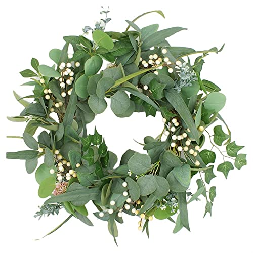 Couronne de porte d'entrée artificielle sans entretien pour décoration extérieure