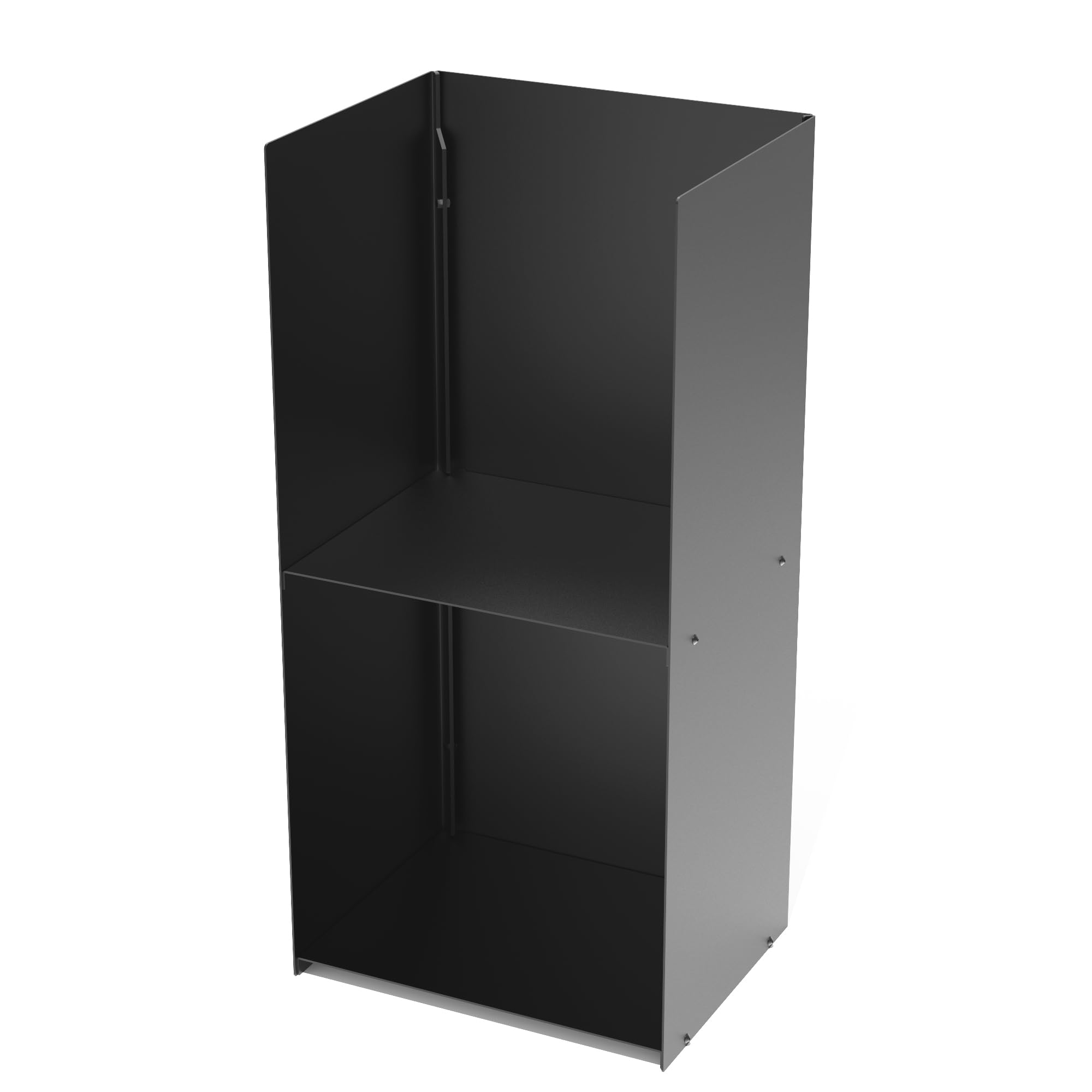 teileplus24 BHS9 Kaminholzregal Innen Außen | Brennholzregal Metall | Kaminholzkorb | Industrial Look, Modell:Schwarz