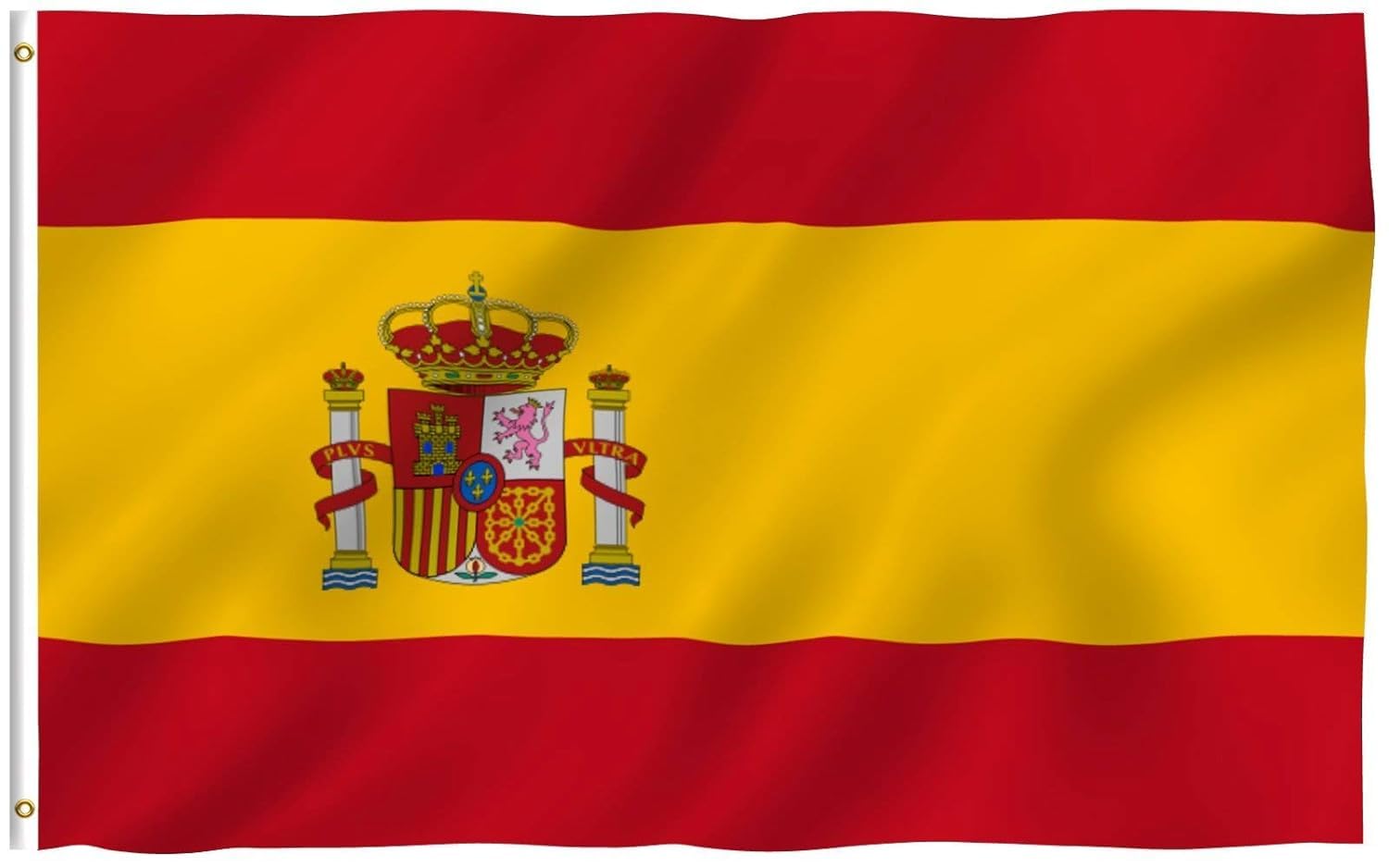 Fly Breeze 3x5 Foot Flag - Vivid Color and UV Fade Resistant - Canvas Header and Double Stitched - National Flags Polyester with Brass Grommets 3 X 5Ft/ 50X90cm (SPAIN FLAG)