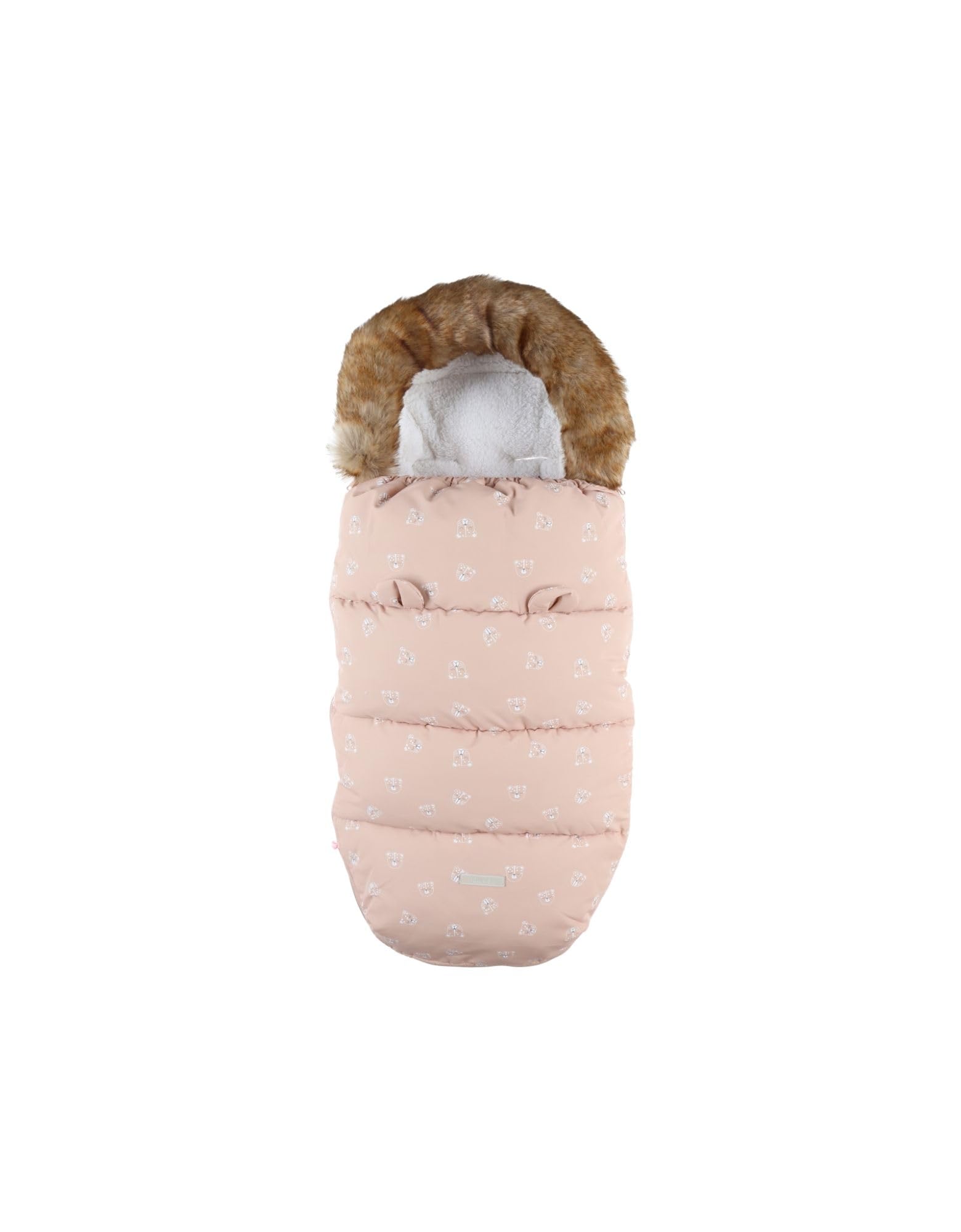 NOUKIE'S - Chancelière déperlante Rose - Coupe-vent - Doublure chaude pour l'hiver - Bébé - Compatible poussette et siège auto - 6 à 36 mois - Motif Félins - Anti-dérapant - 80x50 cm