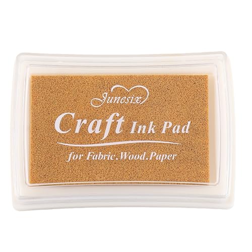 YPSelected Craft Stamp Ink Pad for Paper Wood Fabric 15 Colors Available for Rubber Stamps (Gold)