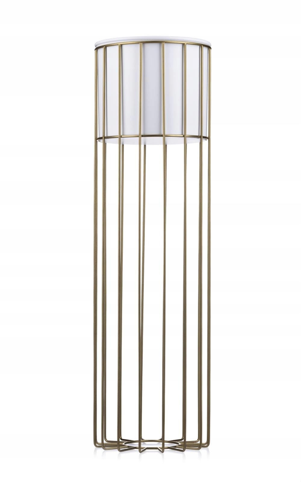 Złoto biały kwietnik metalowy stojący 70 cm LOFT