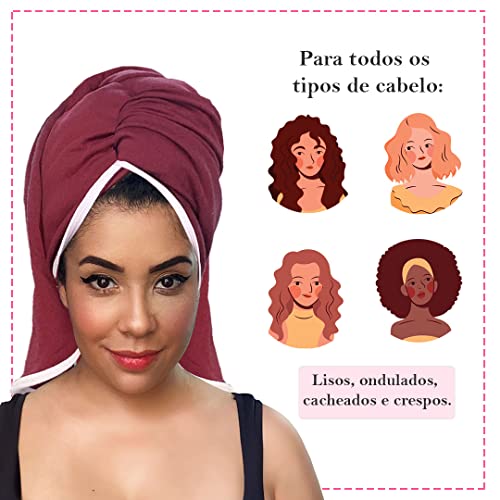 Toalha Para Cabelo Anti frizz Grande Turbante Touca Secar Cabelo Molhado Magica Algodão Banho Niale