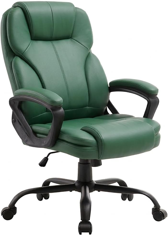 Meilocar Ergonomic Office Chair with High Back, Comfy Desk Chair, Adjustable Executive Office Chair for Home Office, Big and Tall Computer Chair Heavy Duty, 360° Swivel, Faux Leather Black
