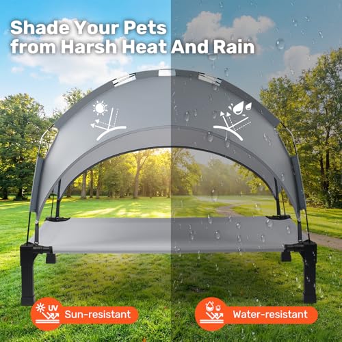 Heeyoo Elevated Dog Bed with Canopy