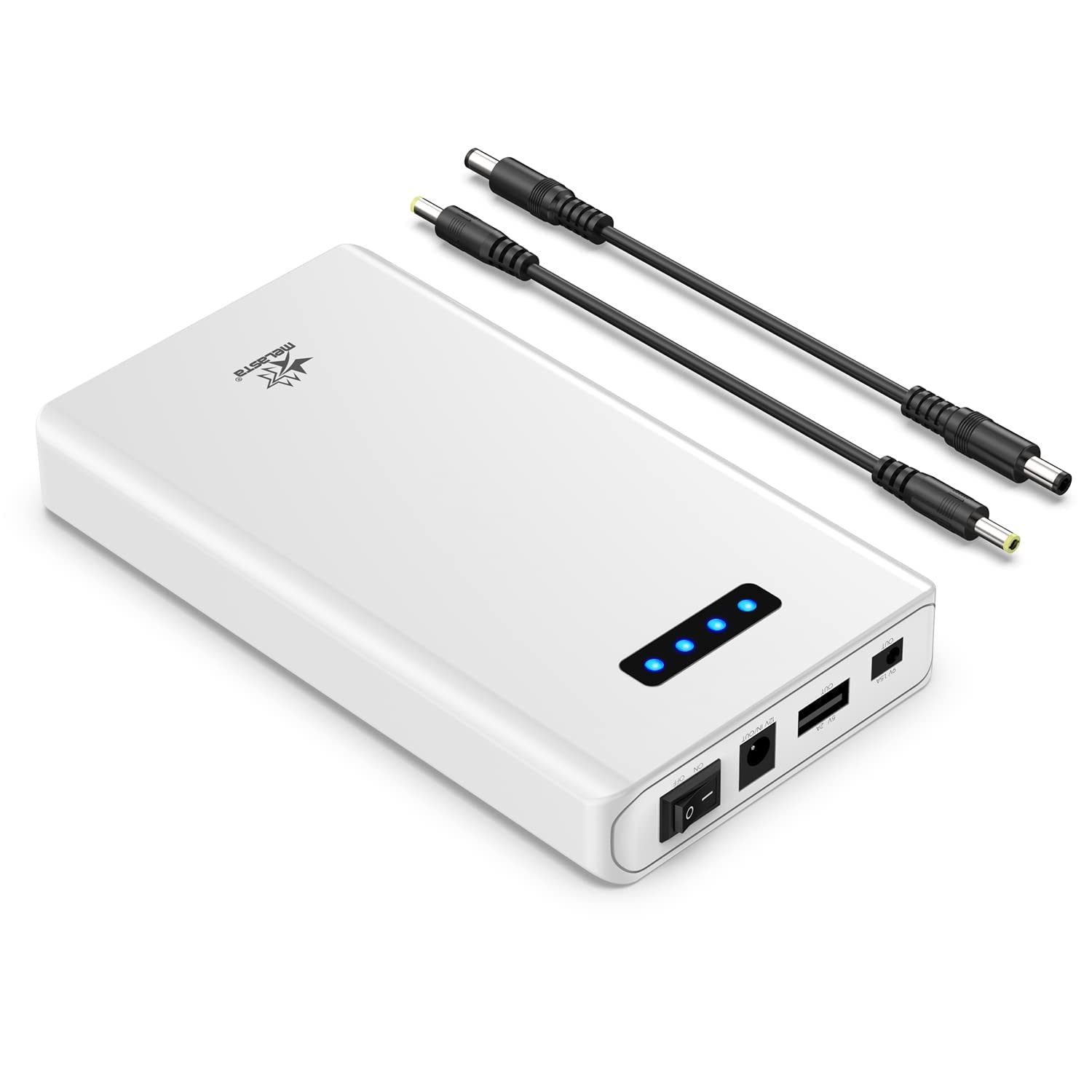 melasta Power Bank 5200mAh 12V/5A/DC 9V/1.5A/DC 5V/2A Bateria Externa Carga Bateria Portatil con Cargador Powerbank 1 Entrada y 3 Salidas con LED Patalla para Smartphone, Tira LED, Cámara CCTV