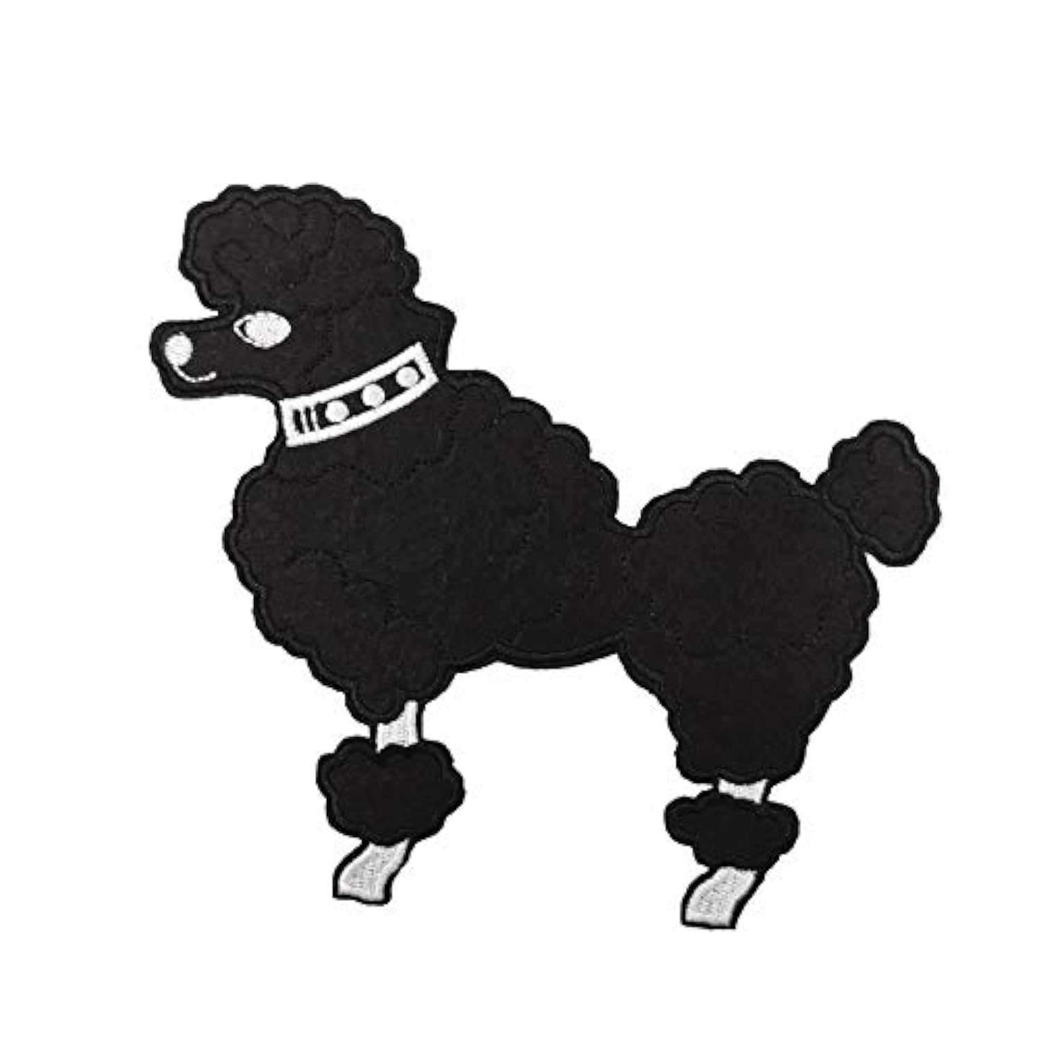Cute-Patch Large Black Poodle Dog Pet Embroidered Iron on Patch Halloween 1950s Lady Costume