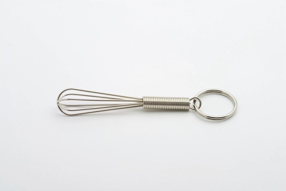 Weis Silver Keyring Cocktail Whisk 8 Cm, Steel, 8 X 2 X 2 Cm