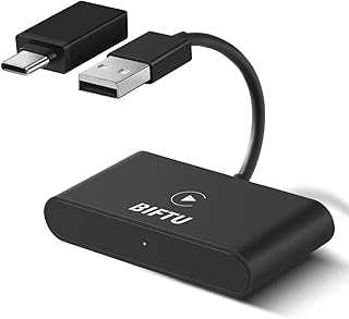 Carplay Wireless Adapter for Apple iPhone, Plug and Play Car Play Dongle for Cars with Factory Wired Carplay Compatible with iPhone iOS 11+, Auto Connection, USB A/C Adapter