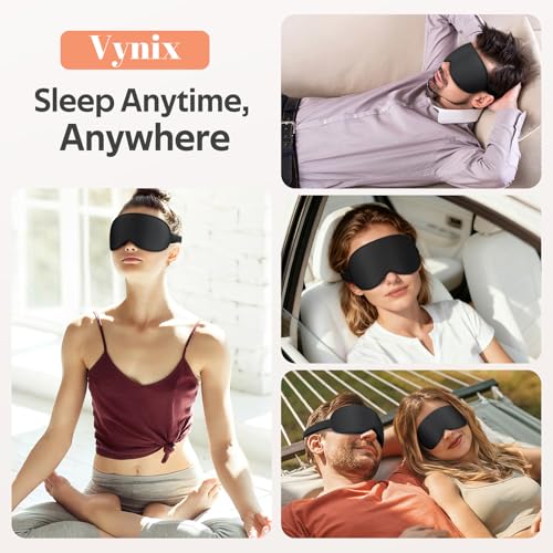 Vynix Sleep Mask for Men Women 100 Blackout Eye Masks for Sleep 3D Soft Sleeping Mask for - image 8