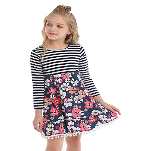 Toddler Girls Long Sleeves Dress Casual Spring Fall Winter Party Princess Dress