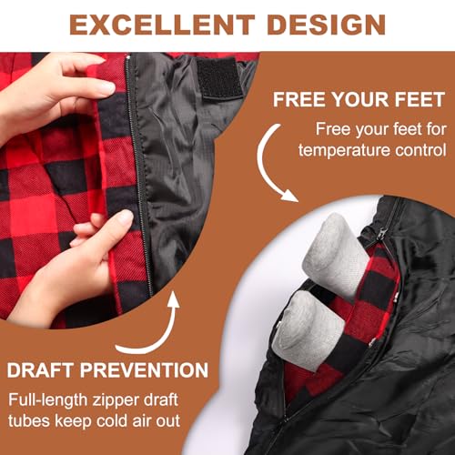 ETGLCOZY Doppelschlafsack Baumwolle Flanell Schlafsack 2 Personen – Ansicht 6