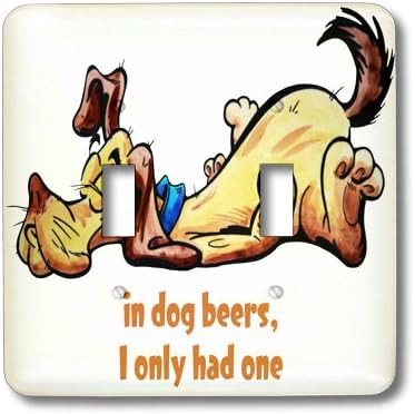 3dRose LLC lsp_22857_2 Happy Dog with Dog Beers Double Toggle Switch image 4