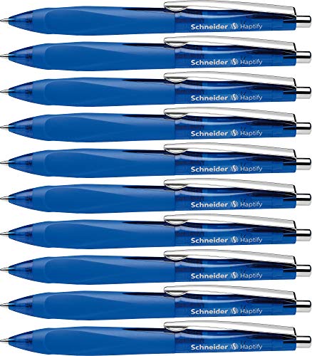 Schneider 135303 Haptify Kugelschreiber (Strichstärke Mittel) 10er Pack blau