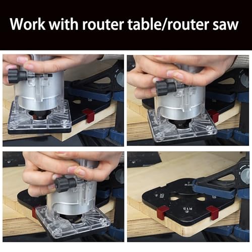 2 Stück Radius-Schablonen für Holzbearbeitung R15–R50, Aluminiumlegierung, Schnellwechsel-Kantenradius Werkzeug für Möbelbau und DIY-Tischler