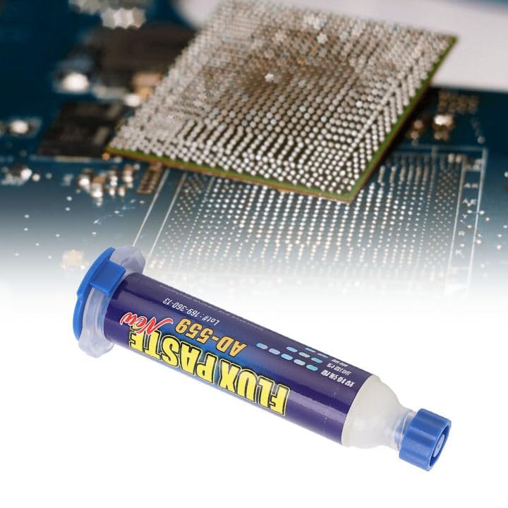 Image of SCHOFIC UV-559 No-clean Halogen-free Soldering Flux Paste for Electronics, BGA Repair, 10mL Syringe