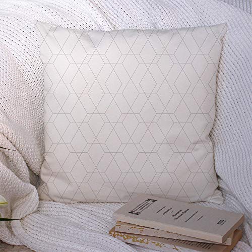 Throw Pillow Covers Polyester Abstract Geometric Pattern Graphic Diamond by Lines Tile Diamonds Textures Stylish Geometry Trend Cushion Pillow Square Covers Decorative Couch Sofa 18x18 Inch