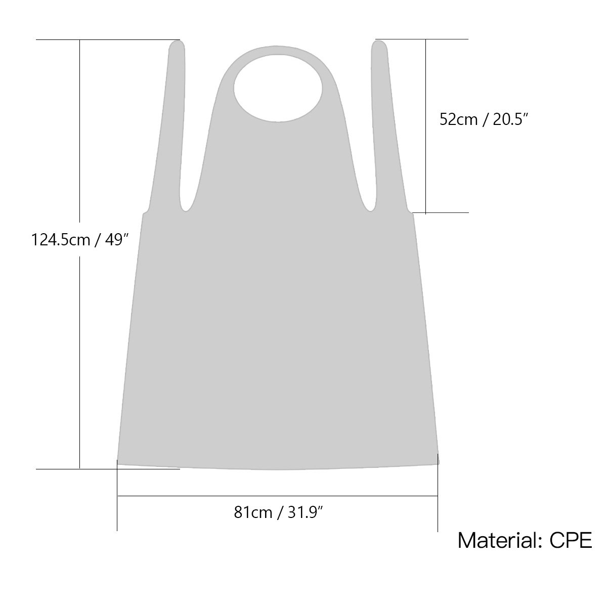 Lot de 100 Grembiule usa e getta trasparente - Blusa monouso impermeabile in polietilene con protezione quotidiana - Dimensioni universali per casa, ospedale, laboratorio e altro - Bianco