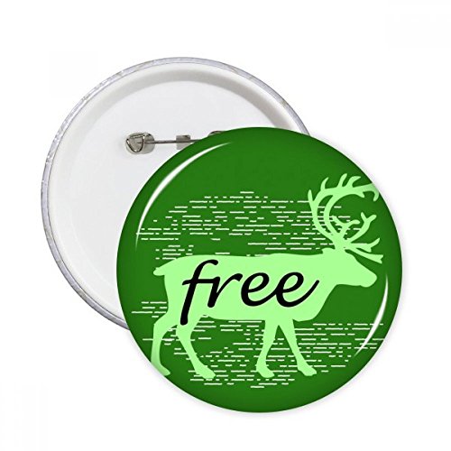Badge bouton cerf silhouette noire 5pcs pins ronds XXL pour décoration vêtement