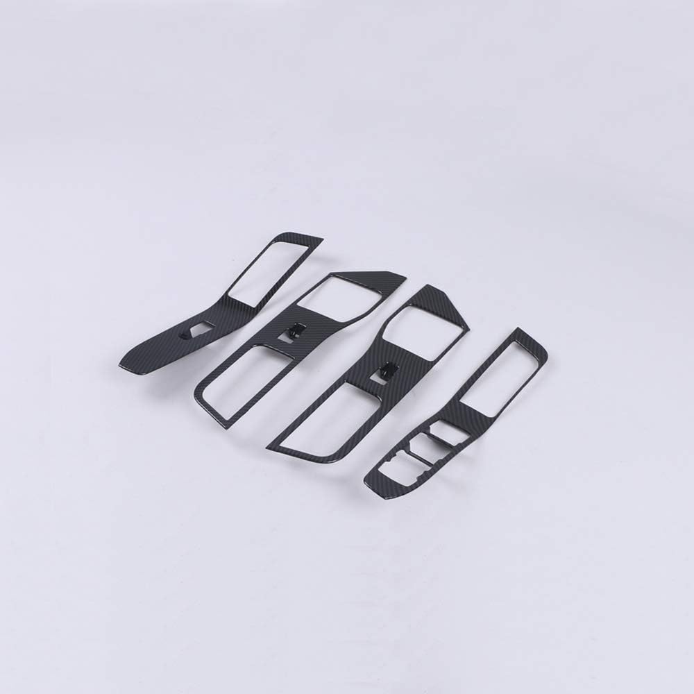 for Ford Explorer 2020-2023 LHD Carbon Fiber Black ABS Plastic Door Armrest Frame Cover Trim 4pcs Car Accessories