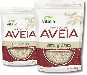 Kit 2 Farelo De Aveia Sem Glúten Vitalin 200g
