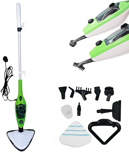 1300W fregona de vapor eléctrica piso alfombra azulejo máquina de limpieza triángulo cabeza giratoria, 10 en 1 multifunción vaporizador limpiador