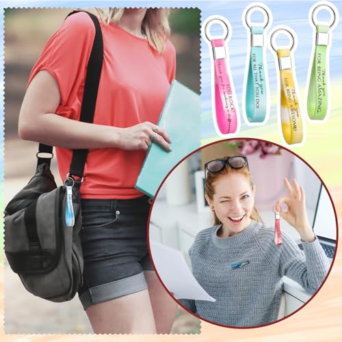 Image of Nosiny 30 Pcs Keychain Appreciation Gift Bulk Back to School Teacher Employee Coworker Inspirational Thank You for Office