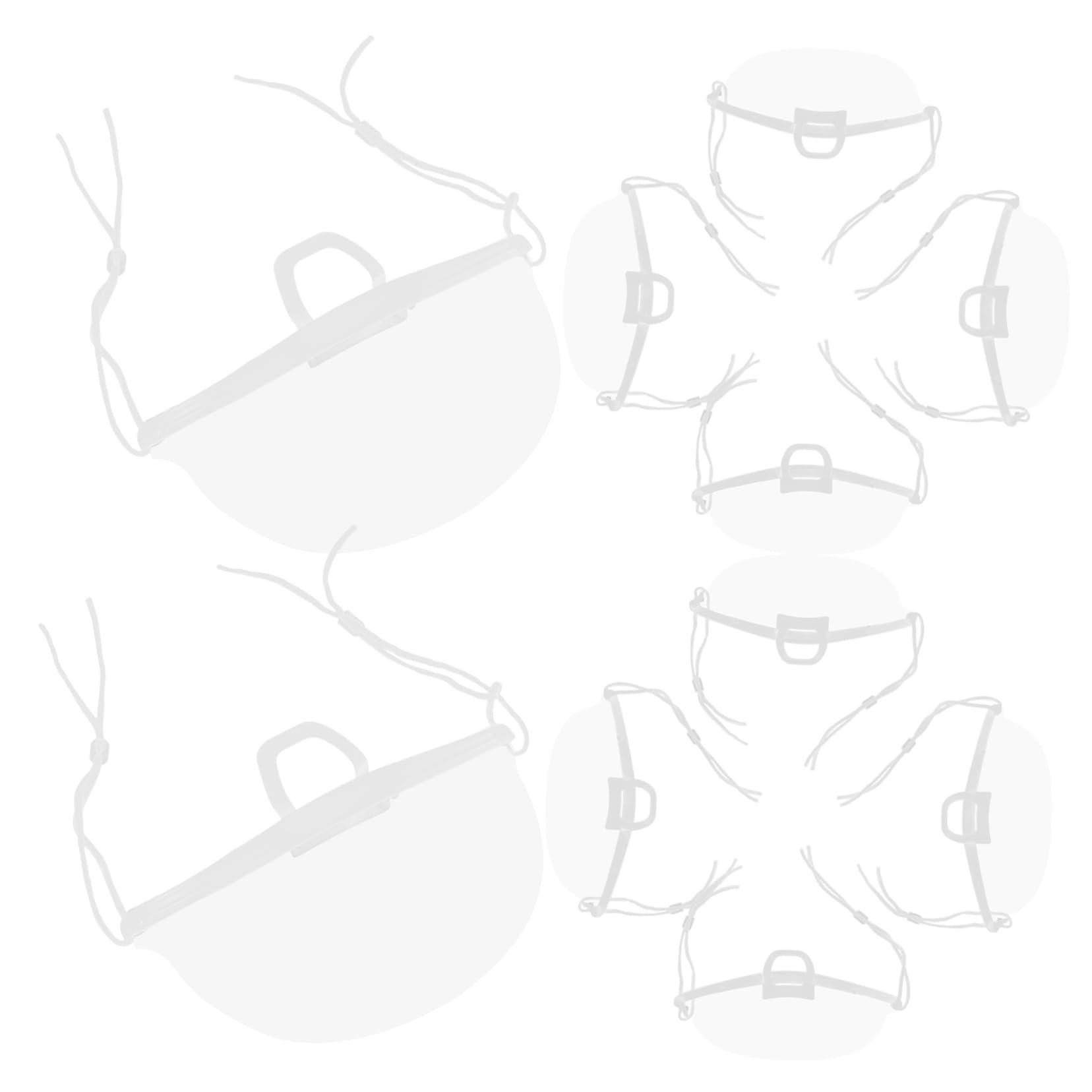 MOLUCKFU 3sets Overnight Face Mask Plastic Chef Mask Anti-fog Nose Cover Waiter Easy to Wear Restaurant Supply 20pcs*3