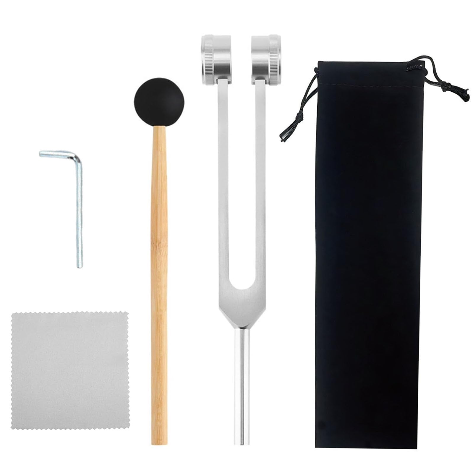 128hz Tuning Fork Hammer, Aluminium Alloy Tuning Fork with Silicone Hammer for Healing DNA Repair Healing Sound Therapy for Meditation