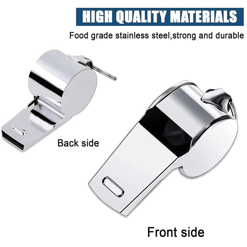 Silbato de acero inoxidable con cordón para deportes miniatura 7