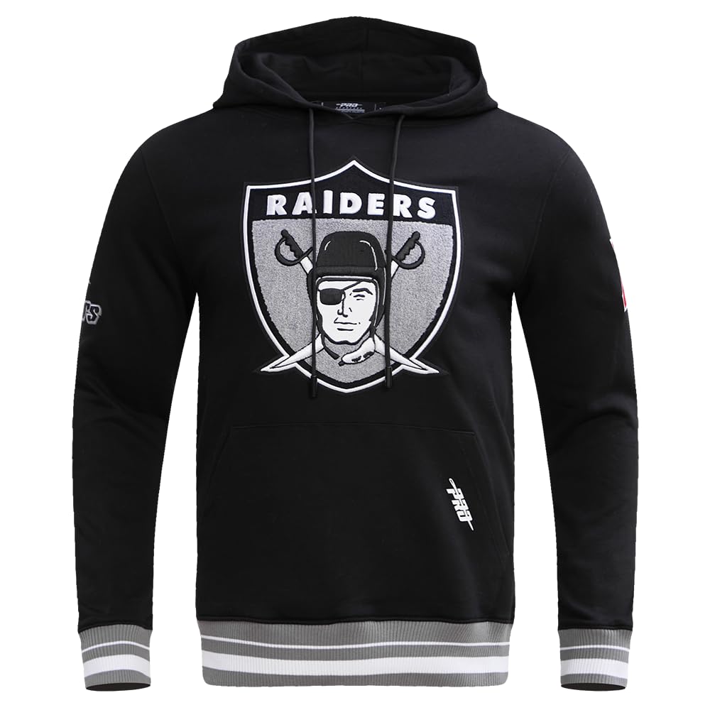 Pro Standard Mens NFL Las Vegas Raiders Retro Classics Pull Over Hoodie Black/Gray 2Xl