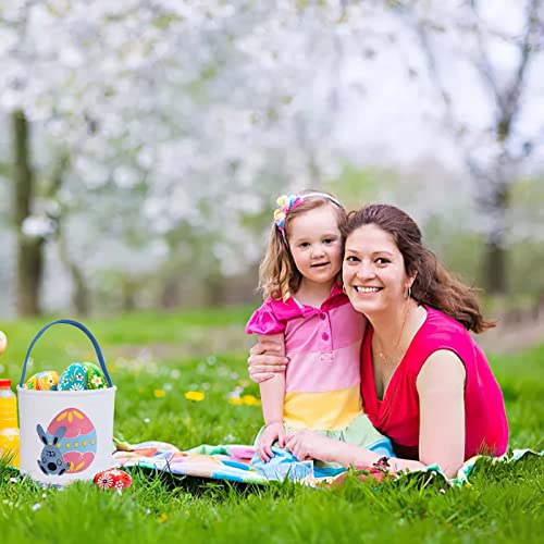 Image of Easter Basket Bags, WOVTE Bunny Easter Basket, Easter Eggs /Gift Baskets for Kids, Bunny Bucket for Easter Eggs,Toys, Candy,Gifts (Blue)