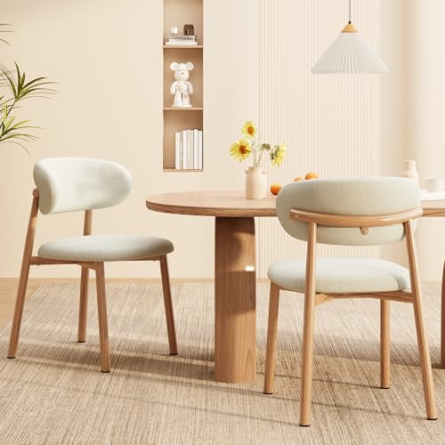 JCAJCA Kitchen Dining Chairs Set of 2 Modern Soft Linen...