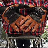 FITIZ Rollstuhlhandschuhe, echtes Leder, Handflächenhandschuhe, Mobilität, gepolsterte Handschuhe, atmungsaktiv, fingerlose Fahrradhandschuhe mit rutschfestem Griff, leichte Fahrradhandschuhe – Ansicht 6