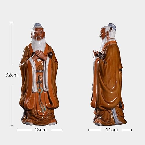 Miniatura 2 de Jingdezhen - Estatua de cerámica de Confucio, decoración para el hogar, sala de estar, estudio, dormitorio, cultura china